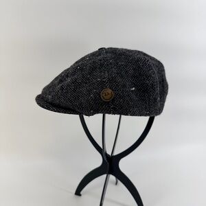 Goorin Bros Black and Gray Tweed Flat Cap